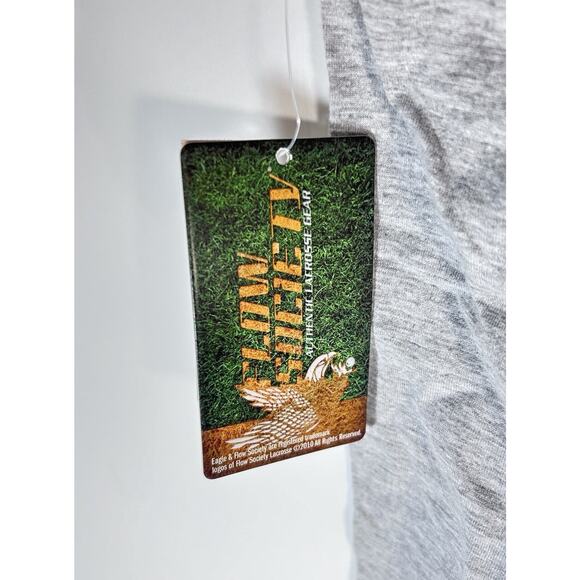 Flow Society Lacrosse LAX Rat T Shirt Mens Unisex Small NWT Gray Fuzzy - Picture 4 of 5